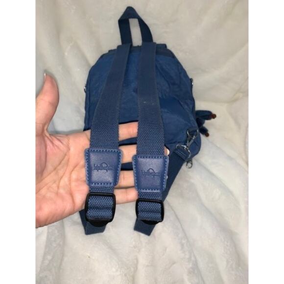 Kipling Queenie Small Backpack True Blue Tonal Unisex Adjustable Straps - Picture 3 of 8